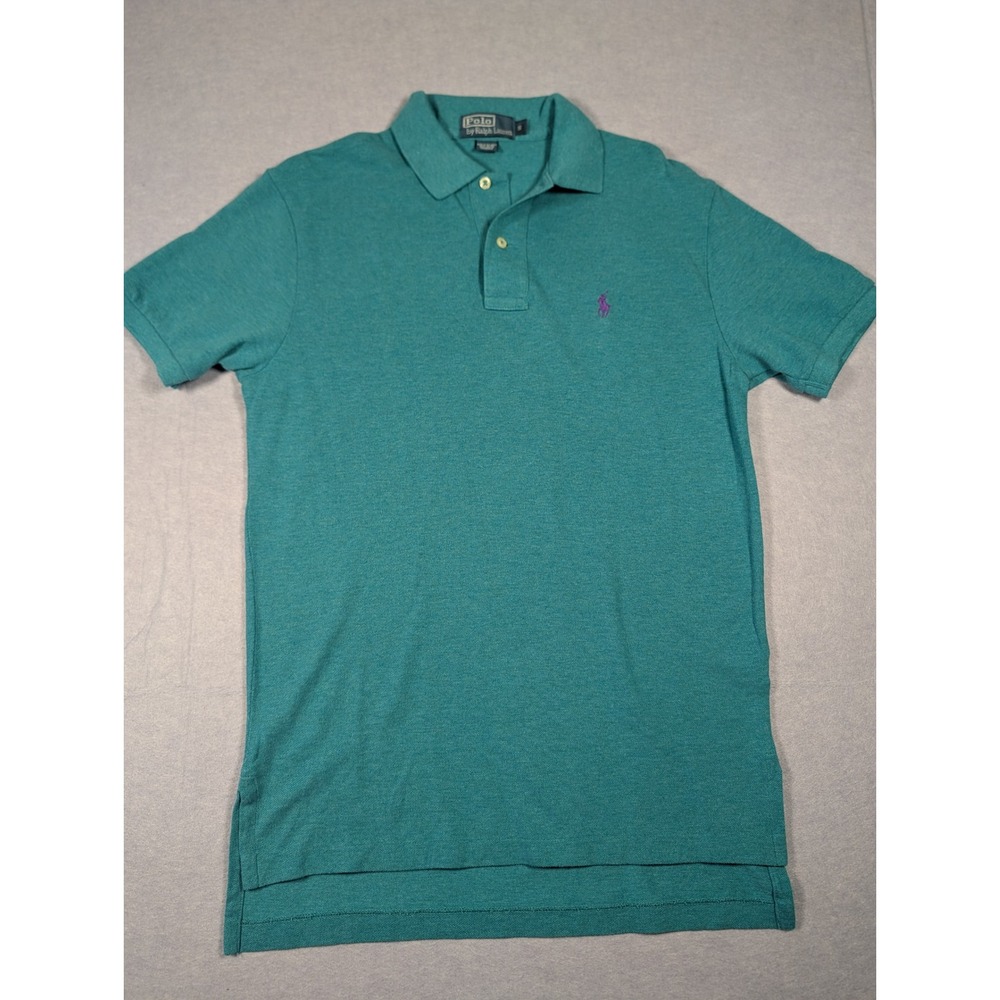 Polo Ralph Lauren Polo Mens S Teal Green Purple Pony Pique Cotton Excellent